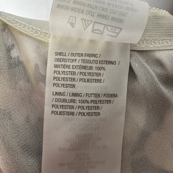 Bob Mackie Floral A-Line Soft Flowy Knee Length Gray Yellow Skirt Medium - Picture 6 of 6